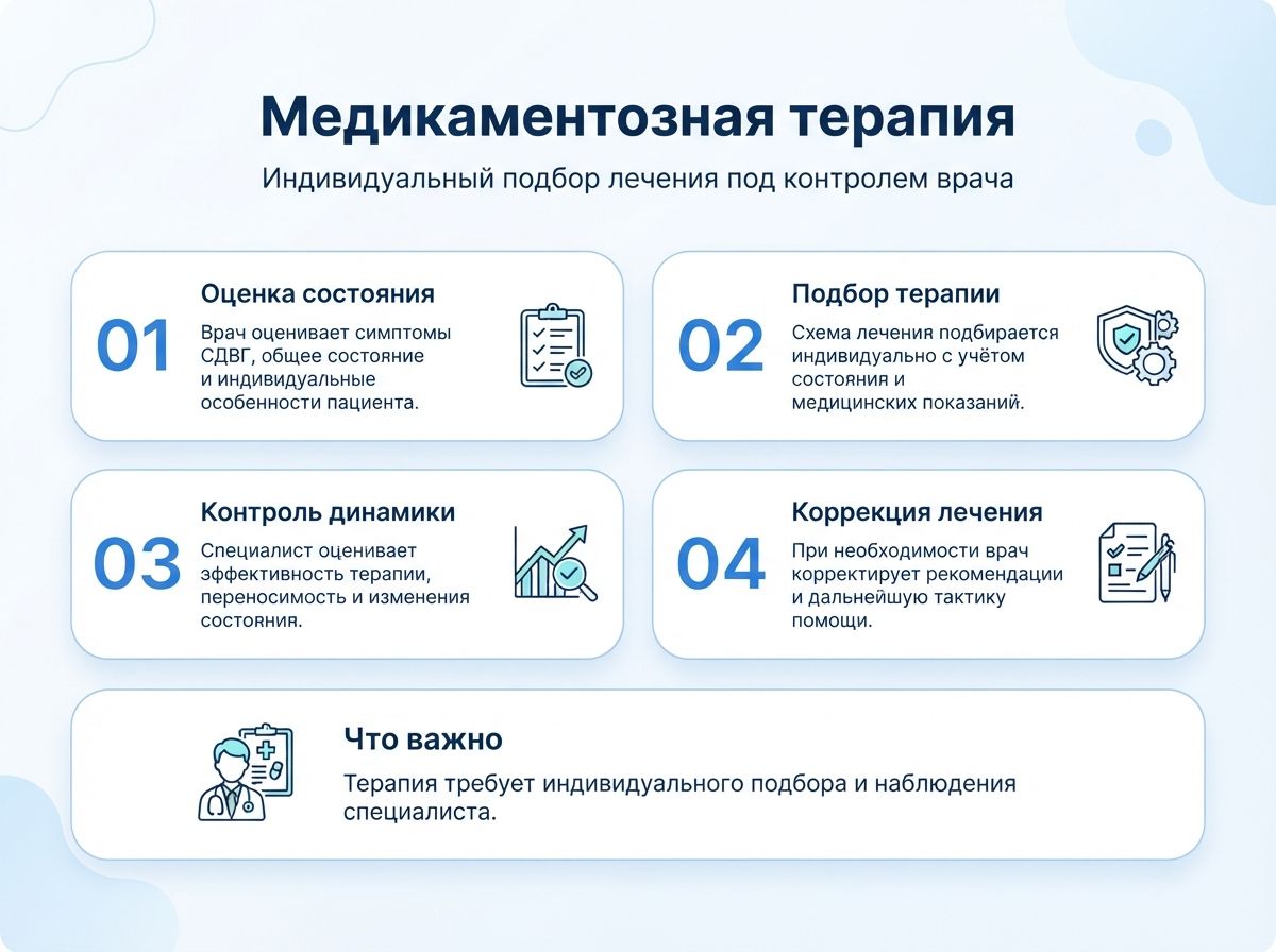 Лечение СДВГ в городе Онега у детей и взрослыхинфографика